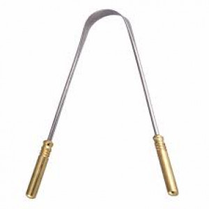 GUBB TONGUE CLEANER G+BRASS HANDLE