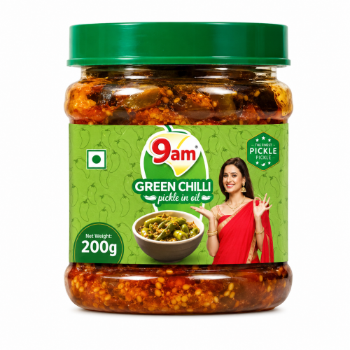9AM GREEN CHILLI PICKLE 200G