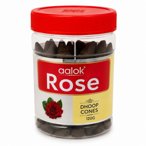 AALOK ROSE DHOOP CONES 120G
