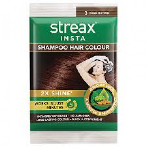 STREAX SHAMPOO HAIR COLOUR DARK BROWN 18ML