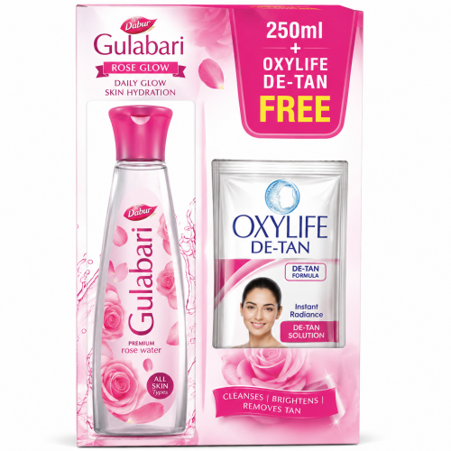 DABUR GULABARI 250ML+OXYLIFE DE-TAN FREE DABUR GULABARI 250ML+OXYLIFE DE-TAN FREE