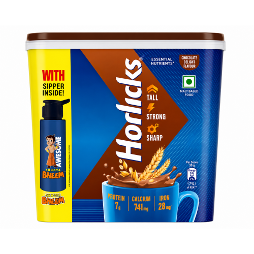 HORLICKS CHOCOLATE DE-LIGHT 1KG+BOTTLE FREE HORLICKS CHOCOLATE DE-LIGHT 1KG+BOTTLE FREE