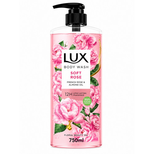 LUX SOFT ROSE BODY WASH 750ML