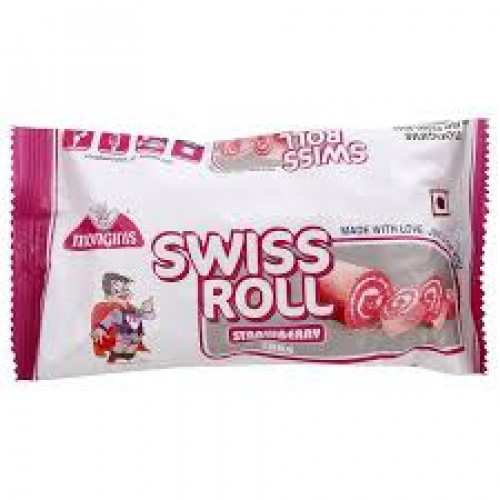 MONGINIS SWISS ROLL STRAWBERRY CAKE 40G
