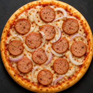 CHICKEN SALAMI @ ONIONS PIZZA 7INCH CHICKEN SALAMI @ ONIONS PIZZA 7INCH