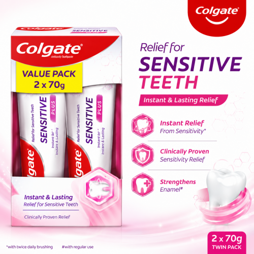 COLGATE SENSITIVE PLUS PASTE 70G*2N