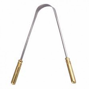 GUBB TONGUE CLEANER G+BRASS HANDLE