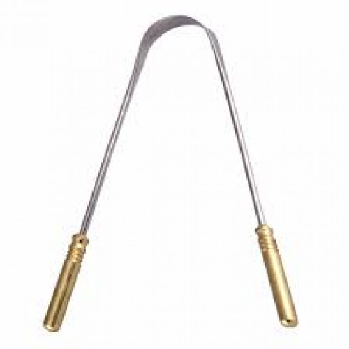 GUBB TONGUE CLEANER G+BRASS HANDLE