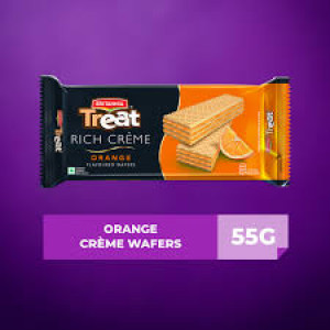 BRITANNIA TREAT WAFERS ORANGE 55G
