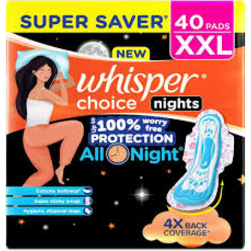 WHISPER CHOICE NIGHTS XXL 40PADS